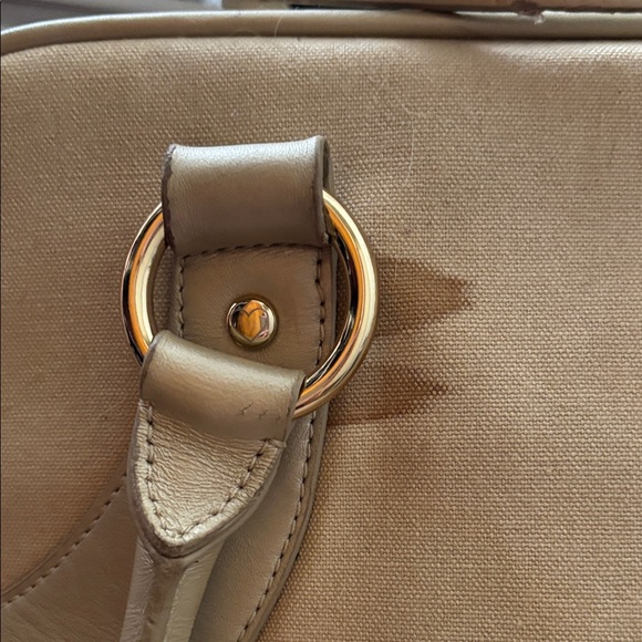 Y2K Juicy Couture Metallic Gold Dog Bag Satchel - Picture 3 of 16